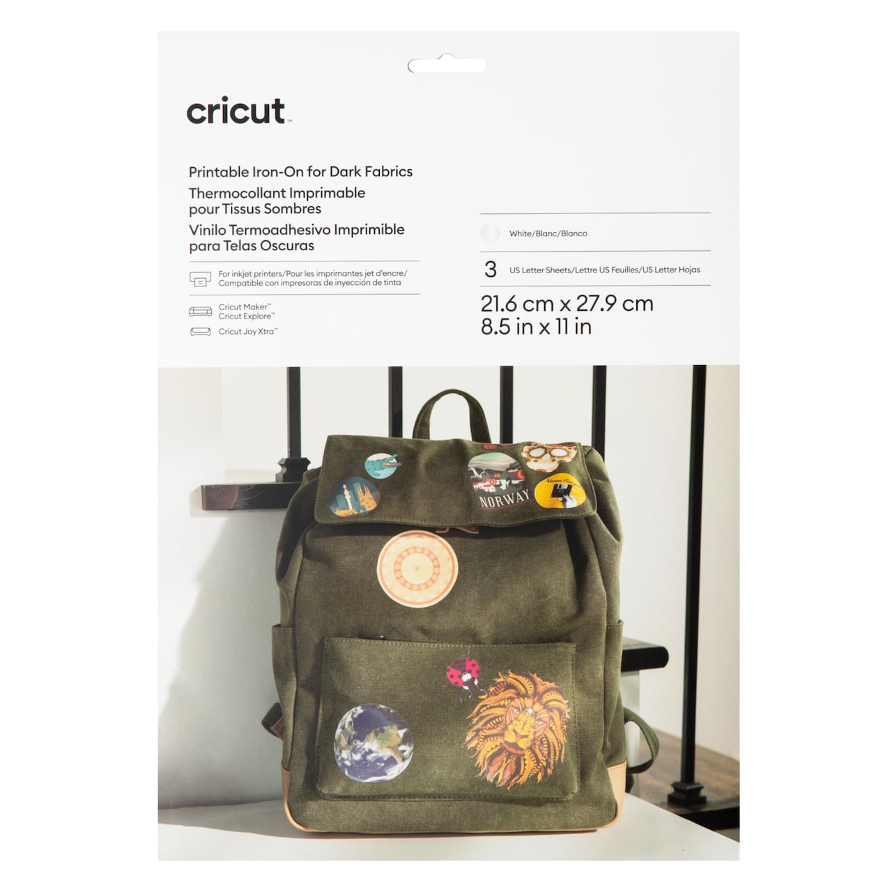 Cricut® US Letter Printable Iron-On For Dark Fabrics, 3ct.